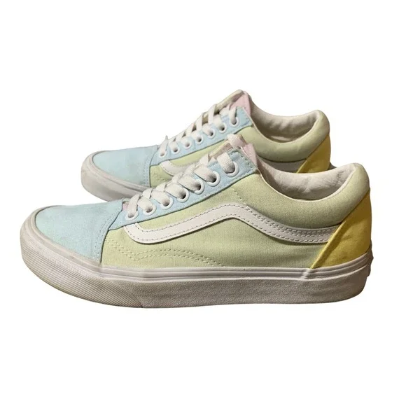 Vans Old Skool Color Block Pastel Low Top Sneakers Size 8 Women Skater Casual - Picture 1 of 14